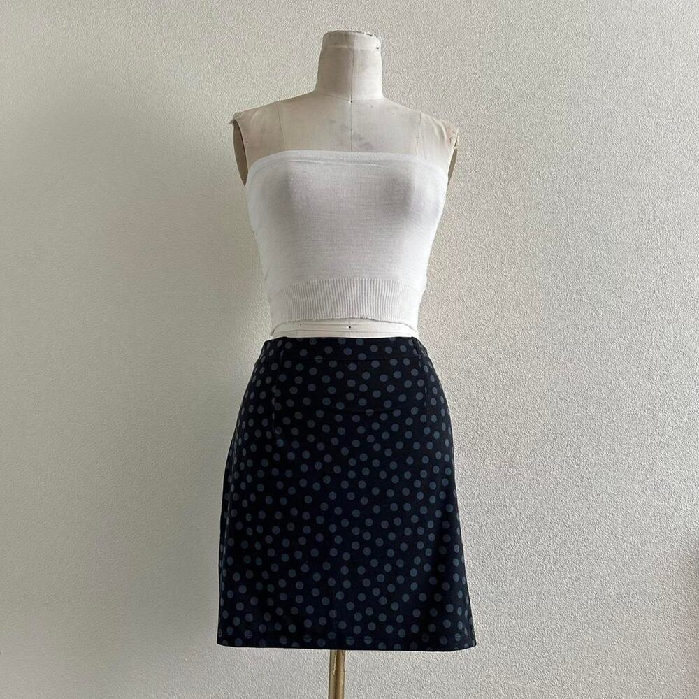 handmade navy blue polka dot mini skirt